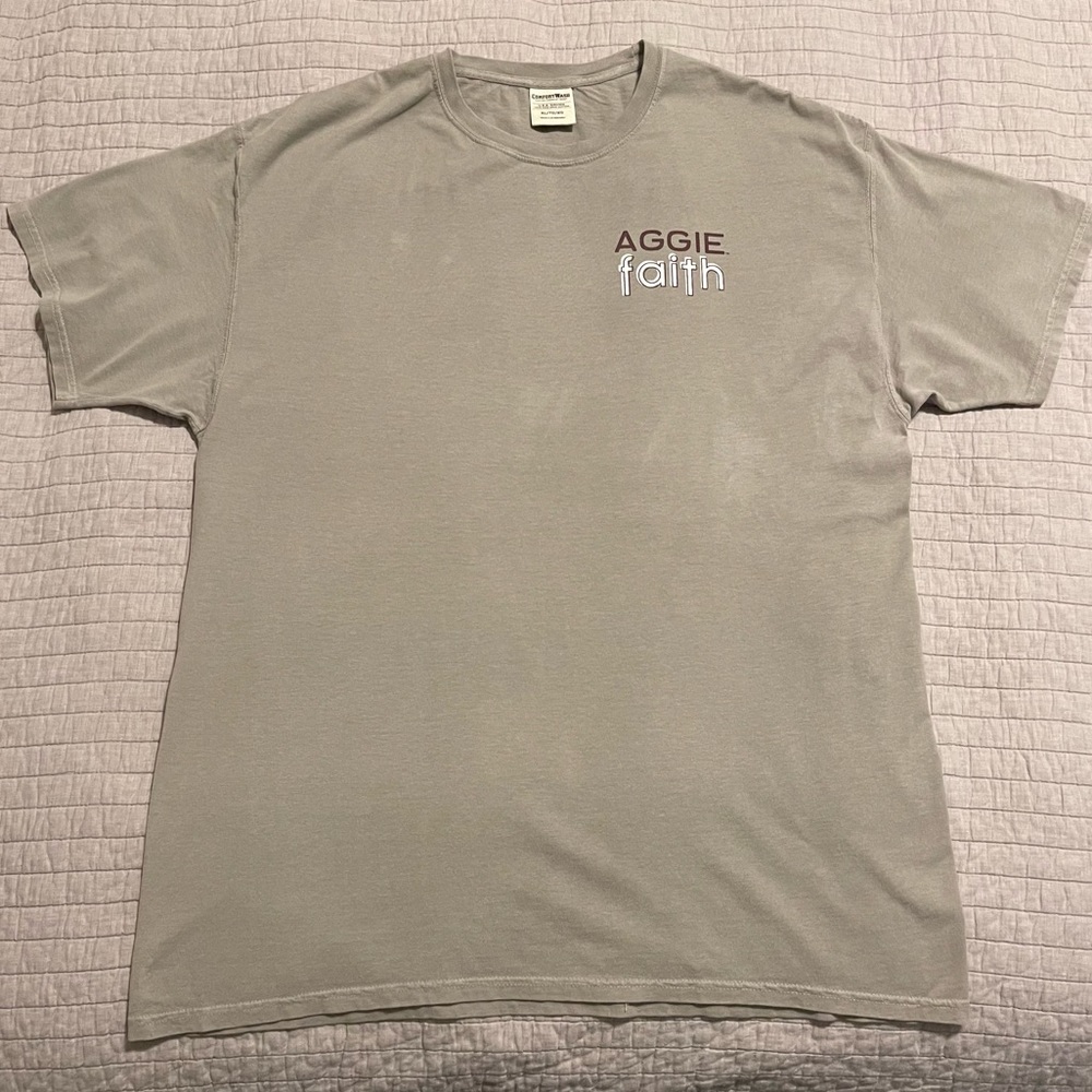 Texas A&M Aggies Faith SS T-Shirt Comfort Wash Soft Gray XL